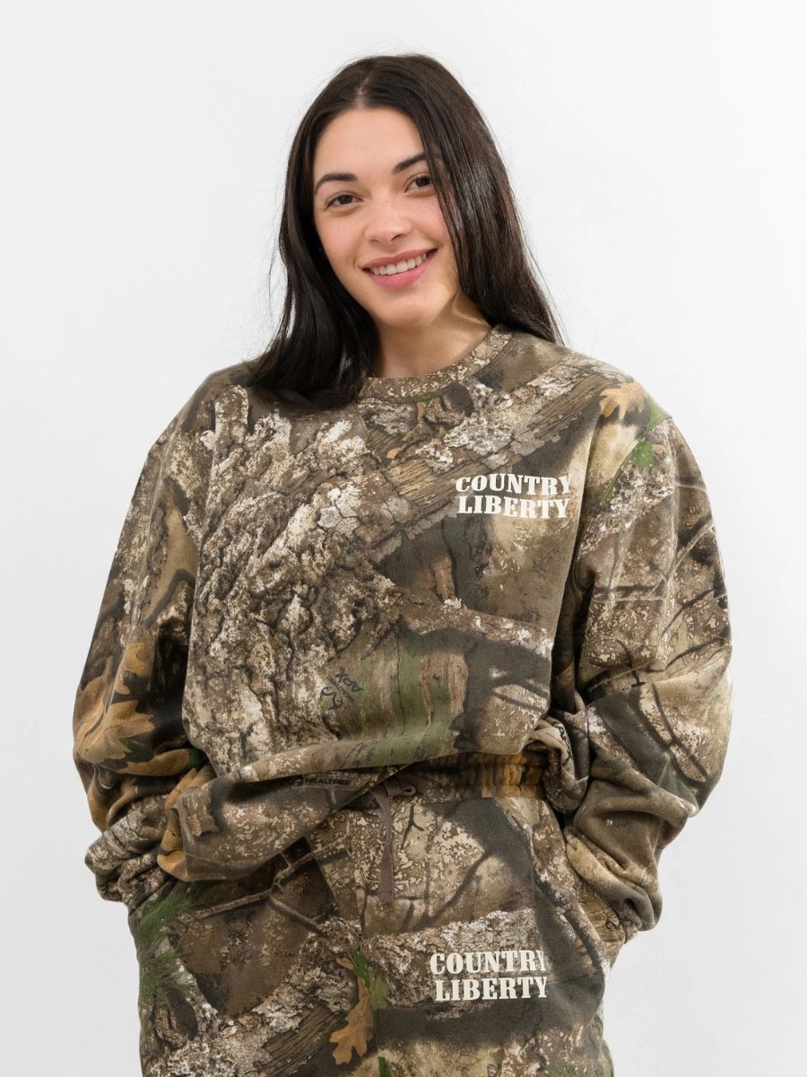 Country Liberty Real Tree Crew Neck Sweatshirt