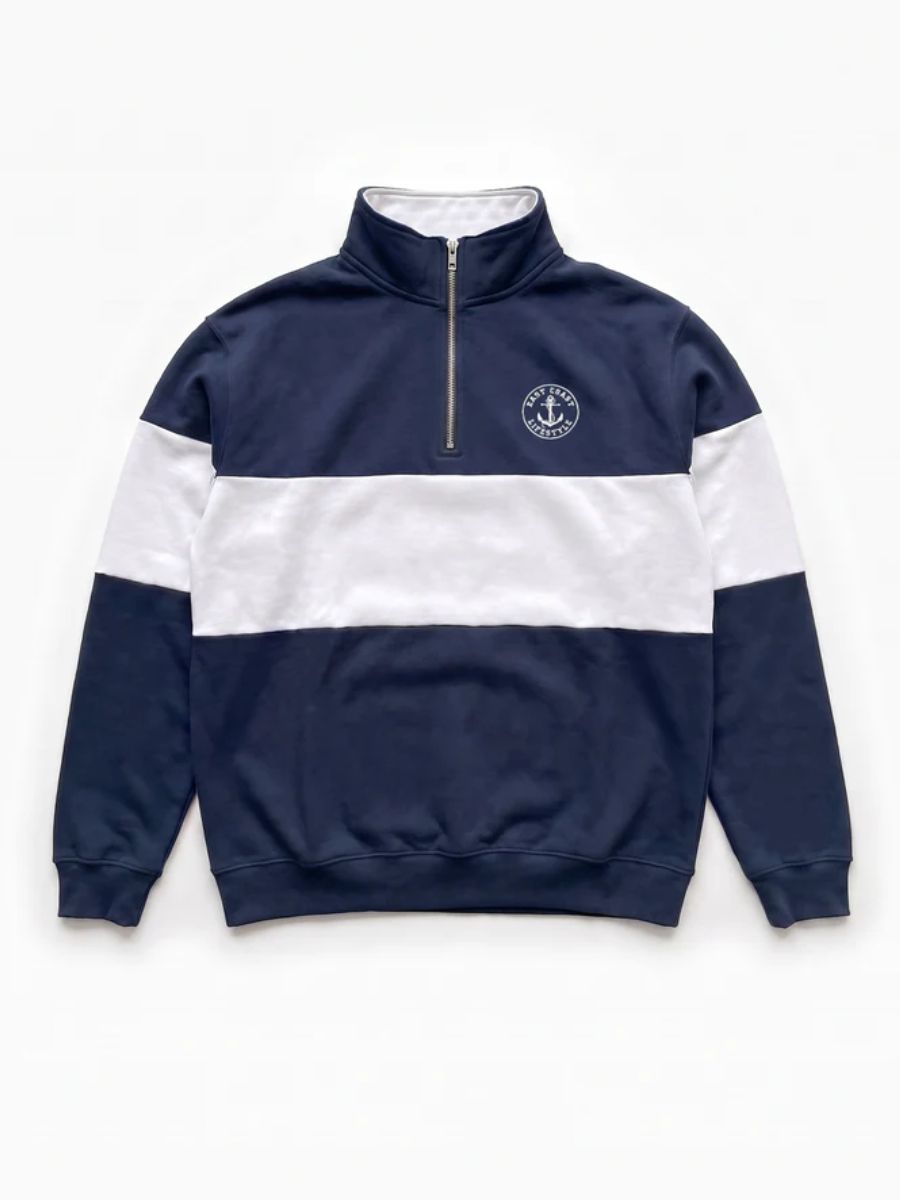 East Coast Lifestyle Colourblock 1/4 Zip Sweatshirt