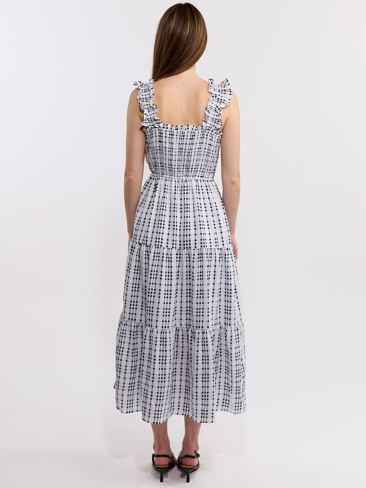 Solene Plaid Midi Dress