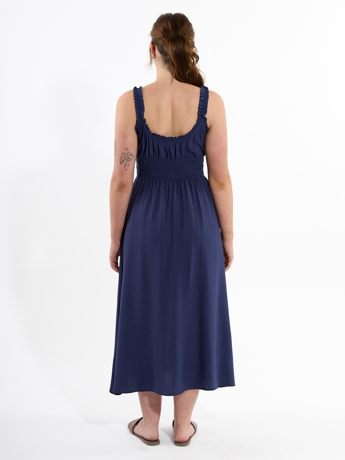 Ida Solid Midi Dress