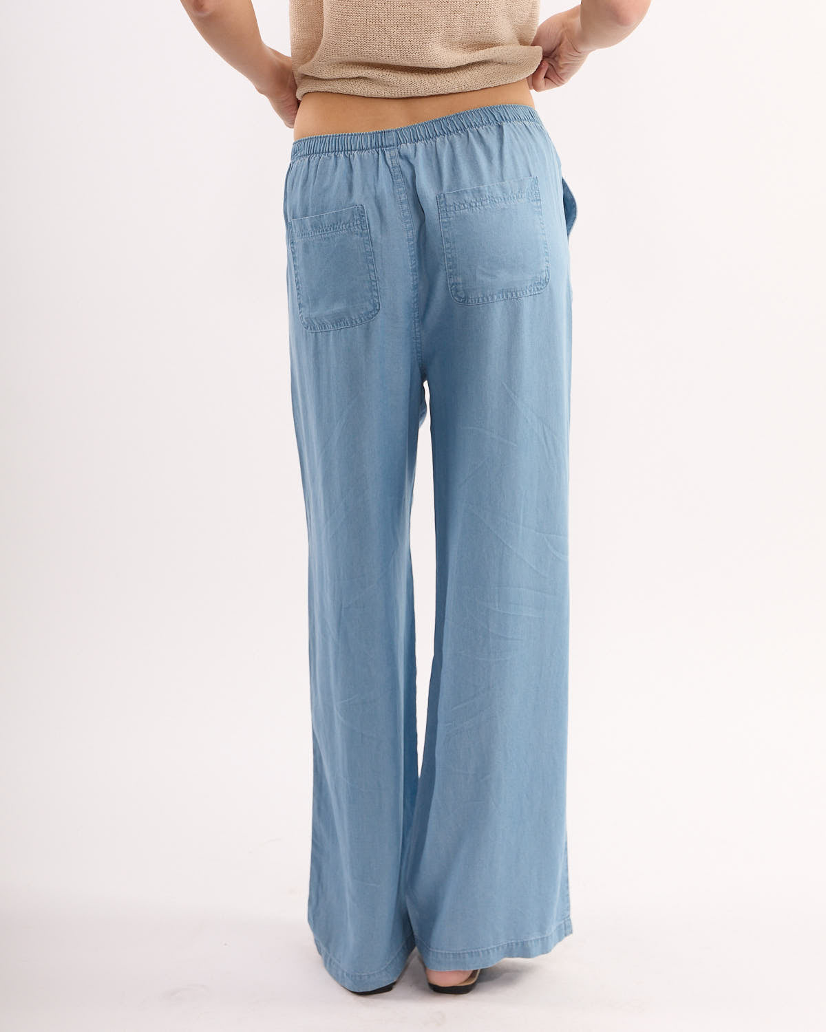 Chambray Wide Leg Pant