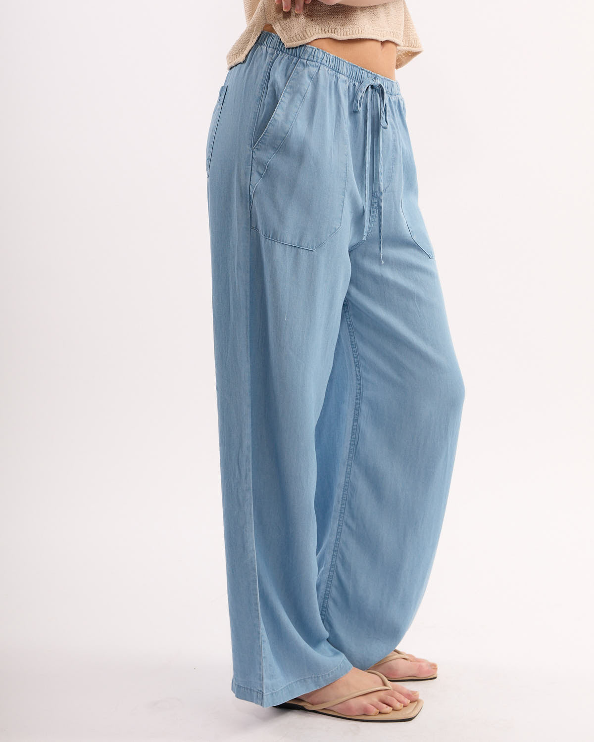 Chambray Wide Leg Pant