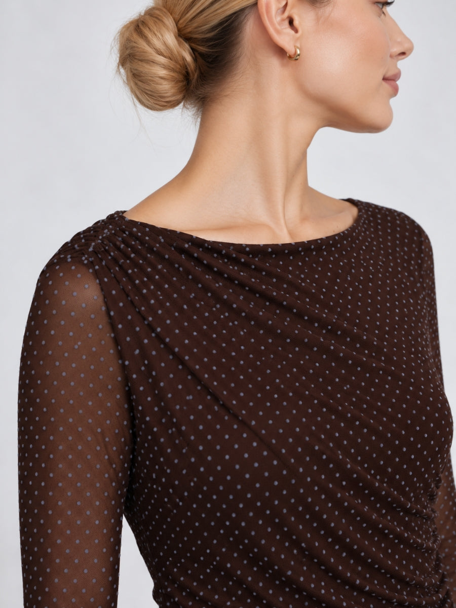 Carter Flock Dot Long Sleeve Top