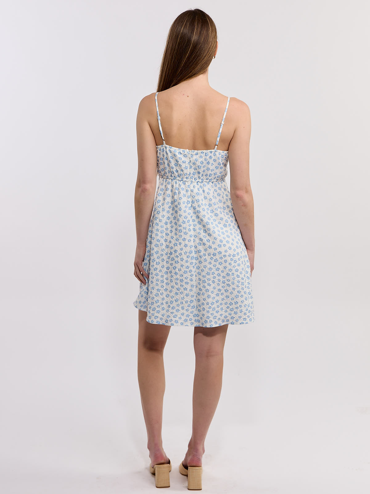 Daisy Front Peep Mini Dress