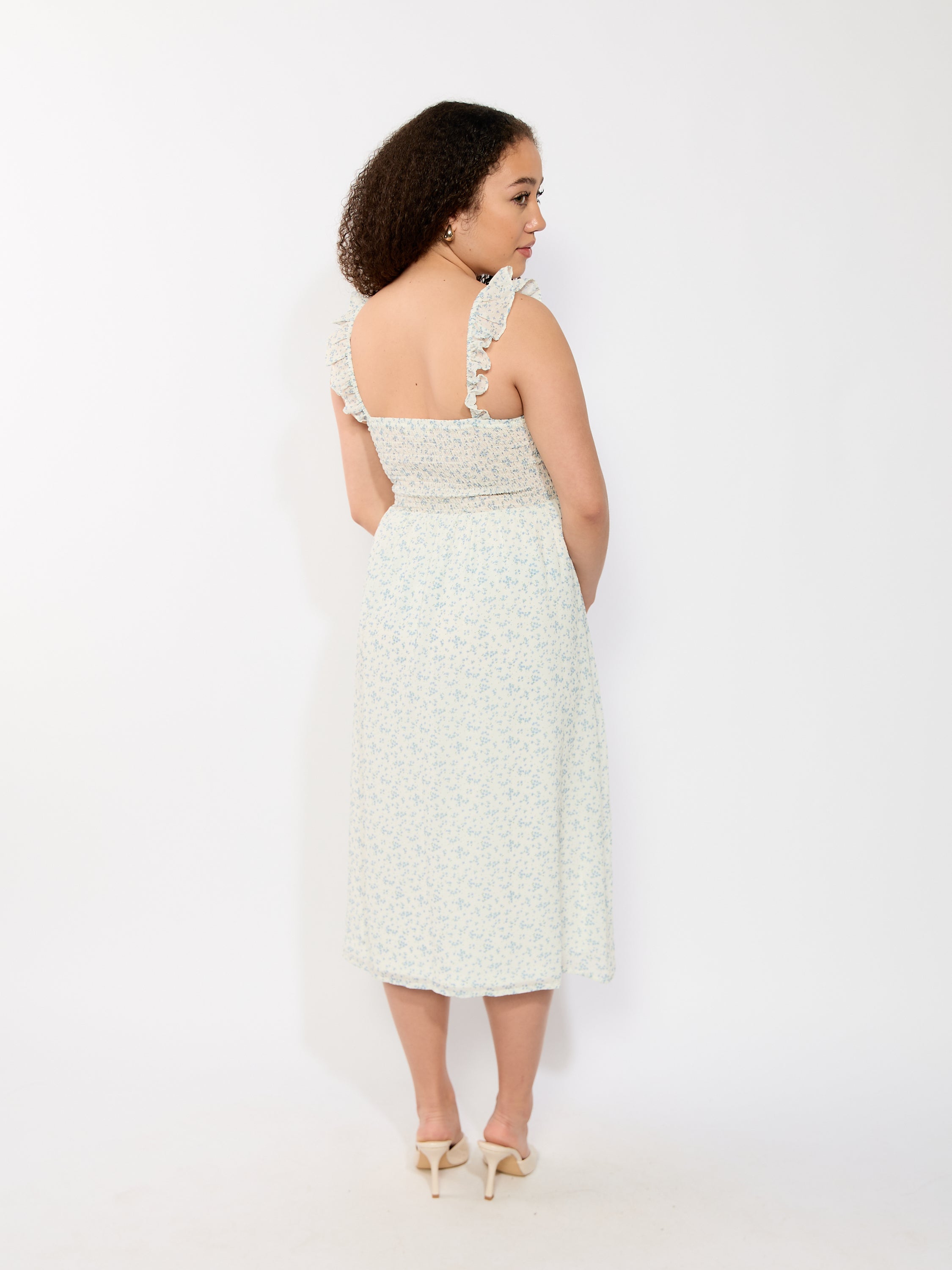Brandi Ruffle Strap Midi Dress