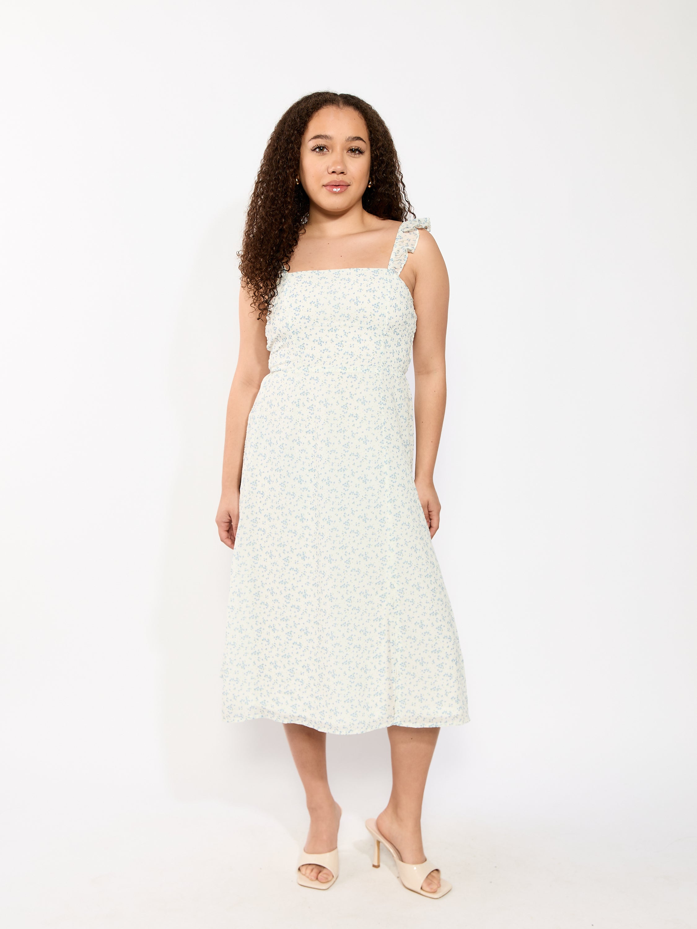Brandi Ruffle Strap Midi Dress