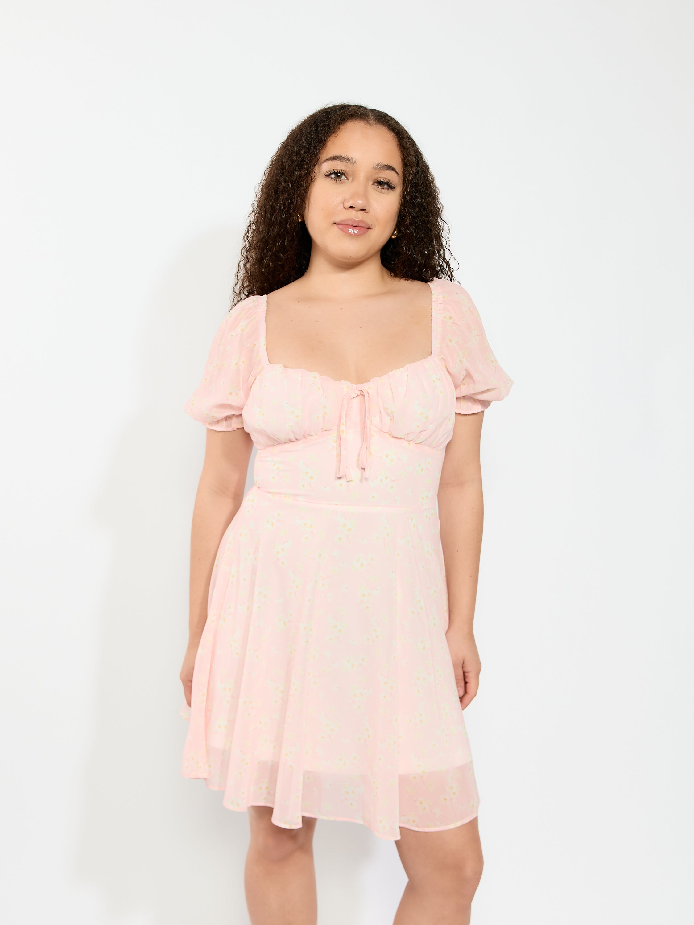 Floral Puff Sleeve Mini Dress