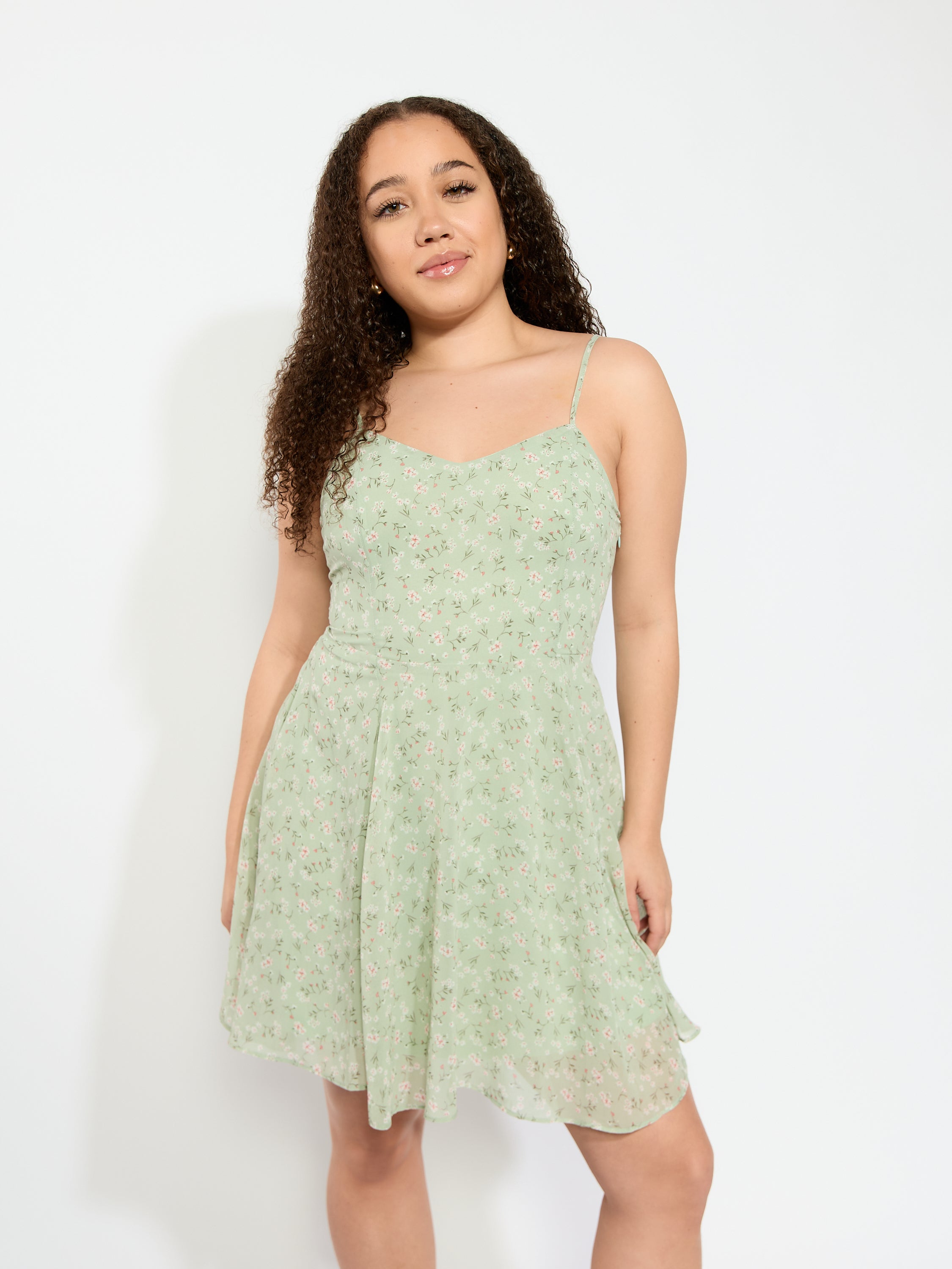 Floral Chiffon Spa Tie Back Dress