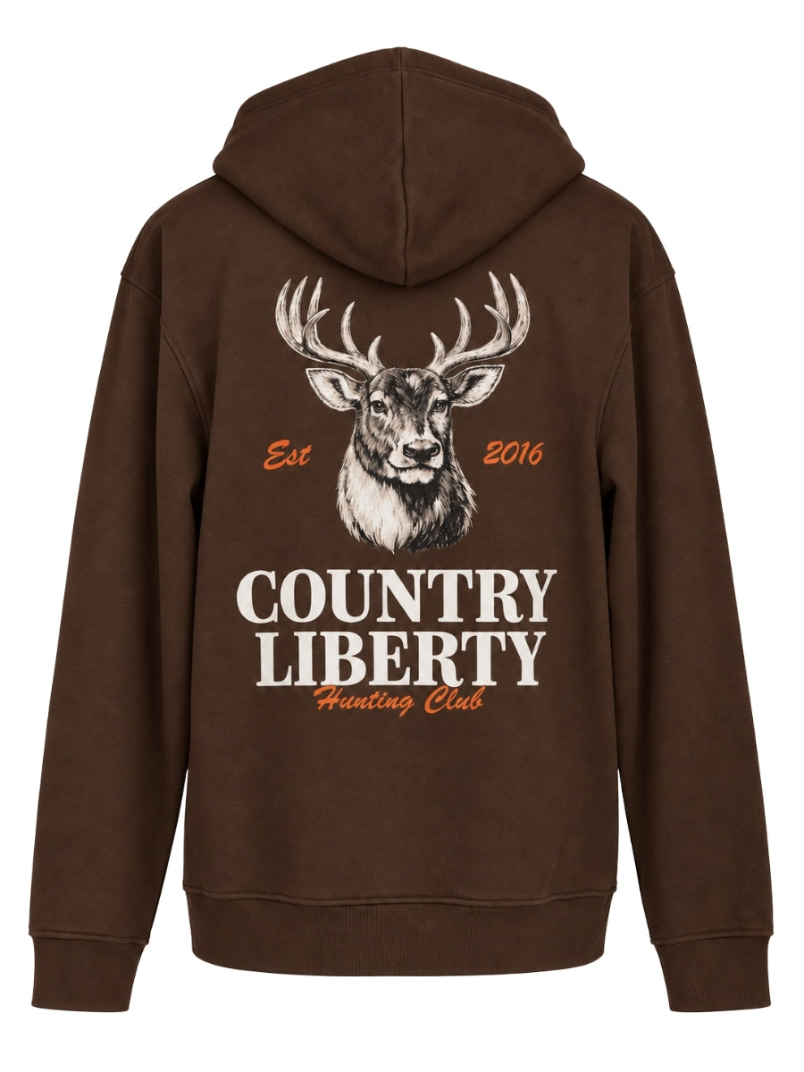 Country Liberty Deer Head Hunting Club Hoodie
