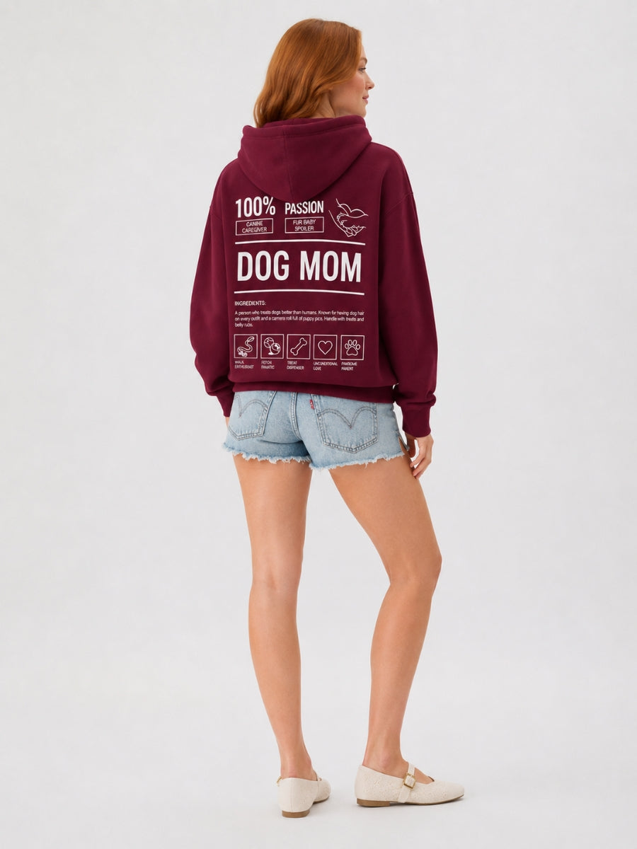Dog Mom Code Maroon Hoodie