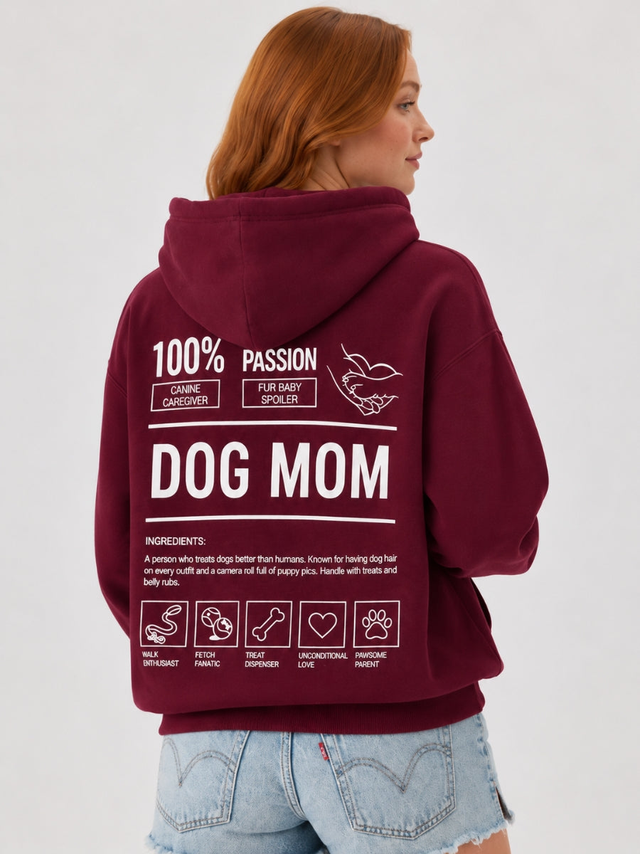 Dog Mom Code Maroon Hoodie