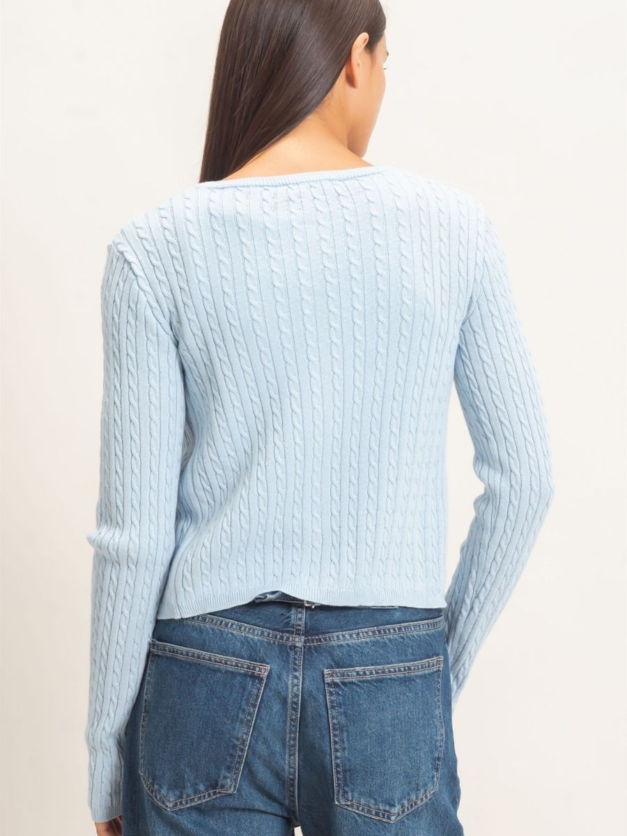 Shelley Cable Button Knit Top