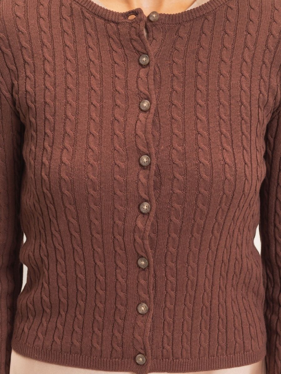 Shelley Cable Button Knit Top