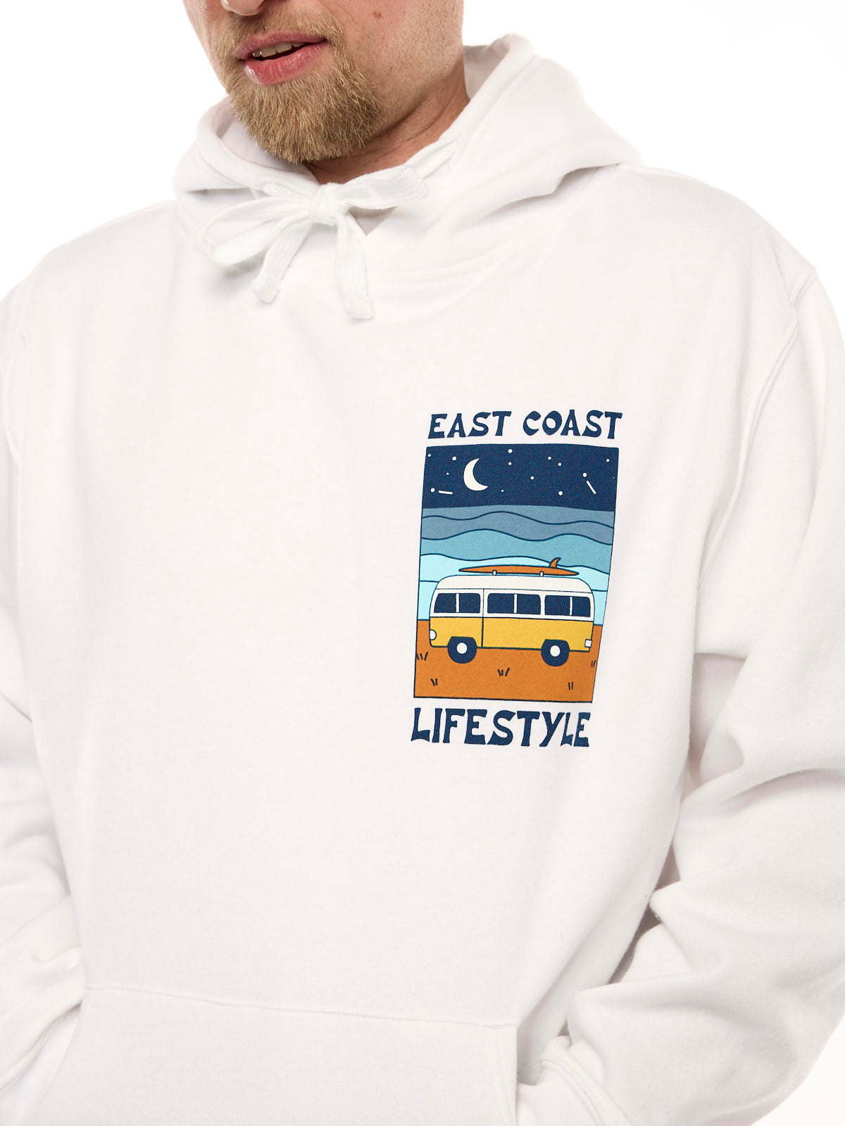 East Coast Lifestyle Surf Van Poster Hoodie