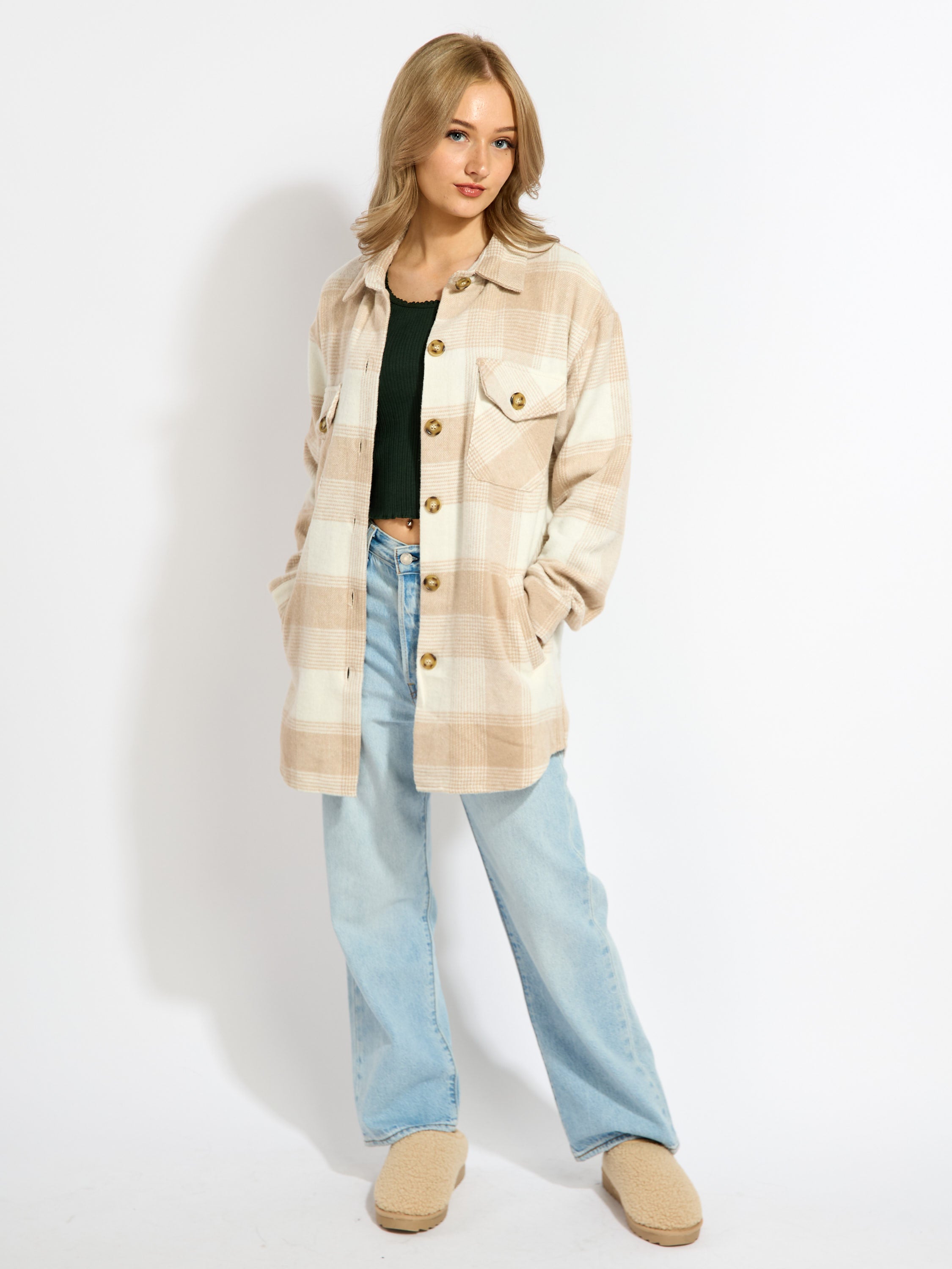 Flannel Plaid Oversized Shacket