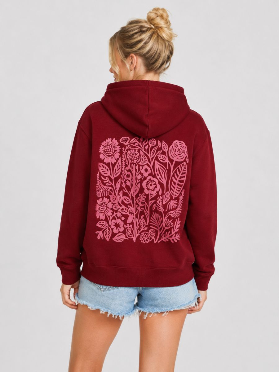 Flowers Back Hoodie