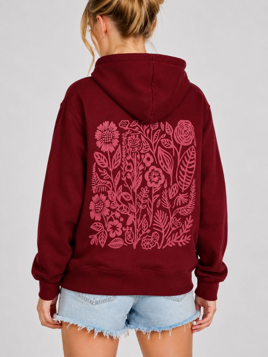 Flowers Back Hoodie