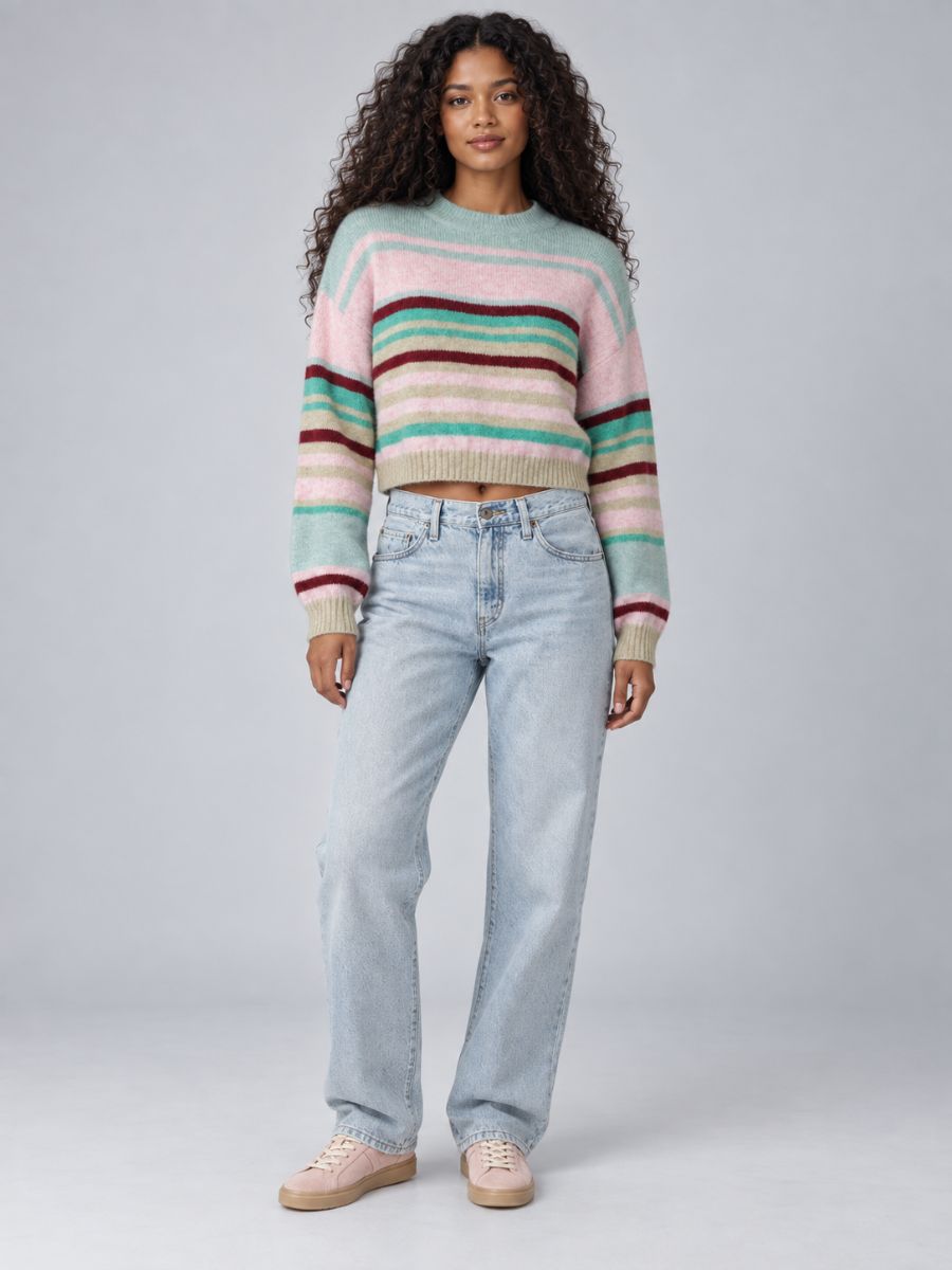 Emmie Multi-Colour Stripe Wool Sweater