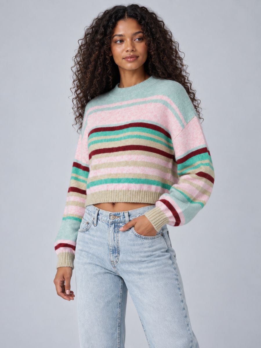 Emmie Multi-Colour Stripe Wool Sweater