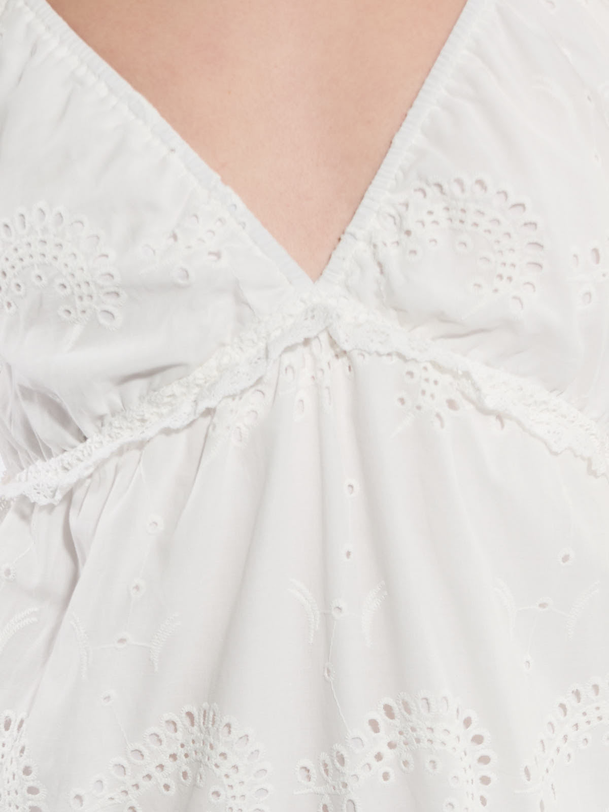 Lace Embroidered Eyelet Midi Dress