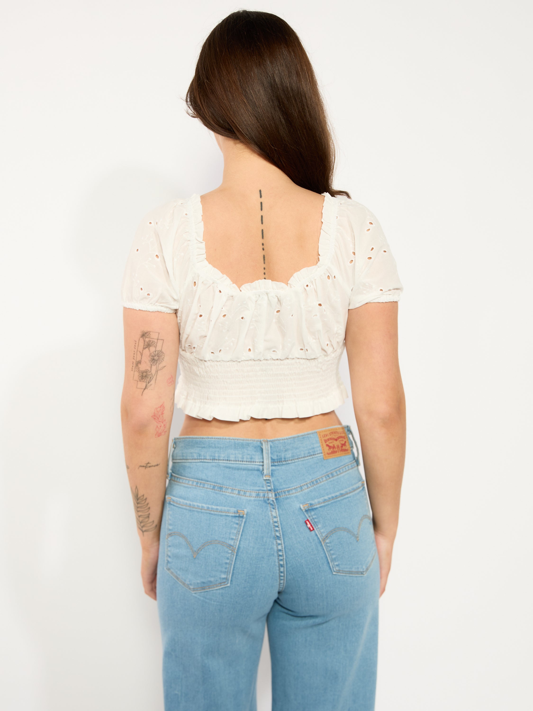 Eyelet Puff Short Sleeve Top