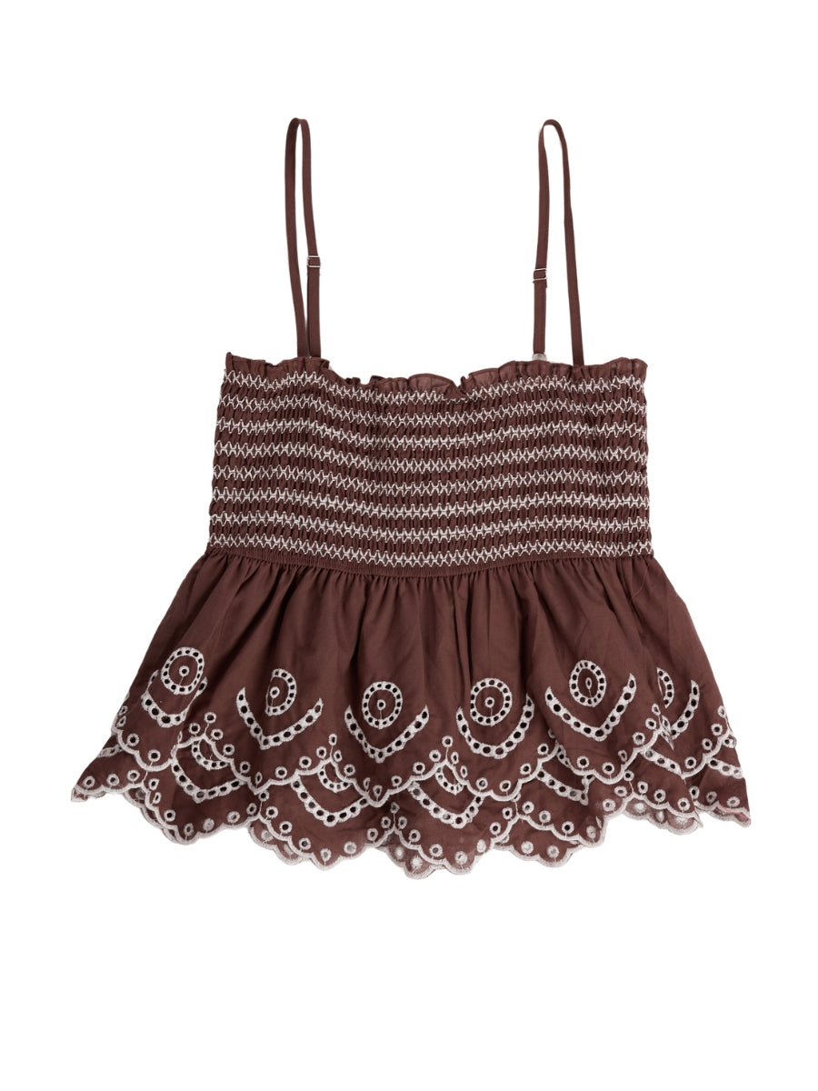 Charlotte Embroidered Ruffle Top