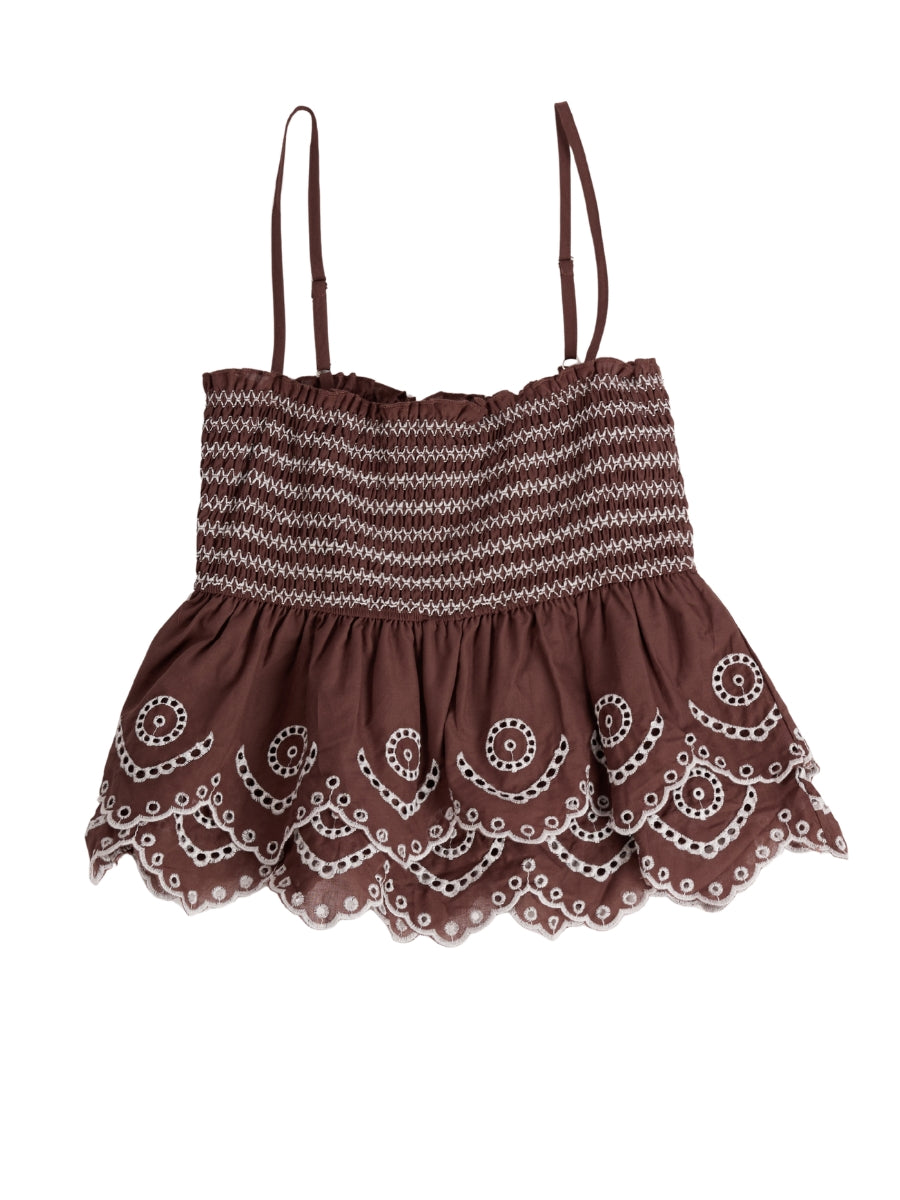 Charlotte Embroidered Ruffle Top