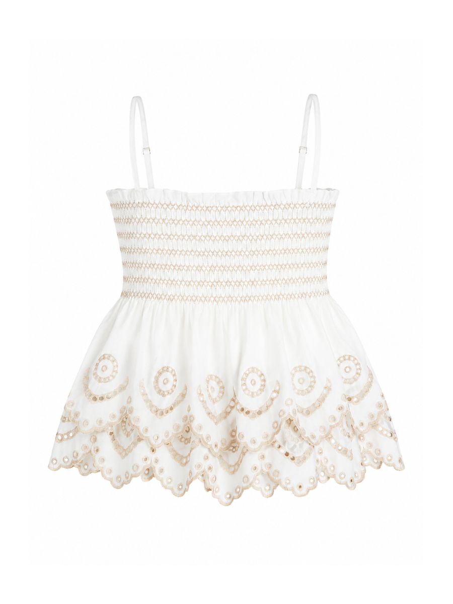 Charlotte Embroidered Ruffle Top