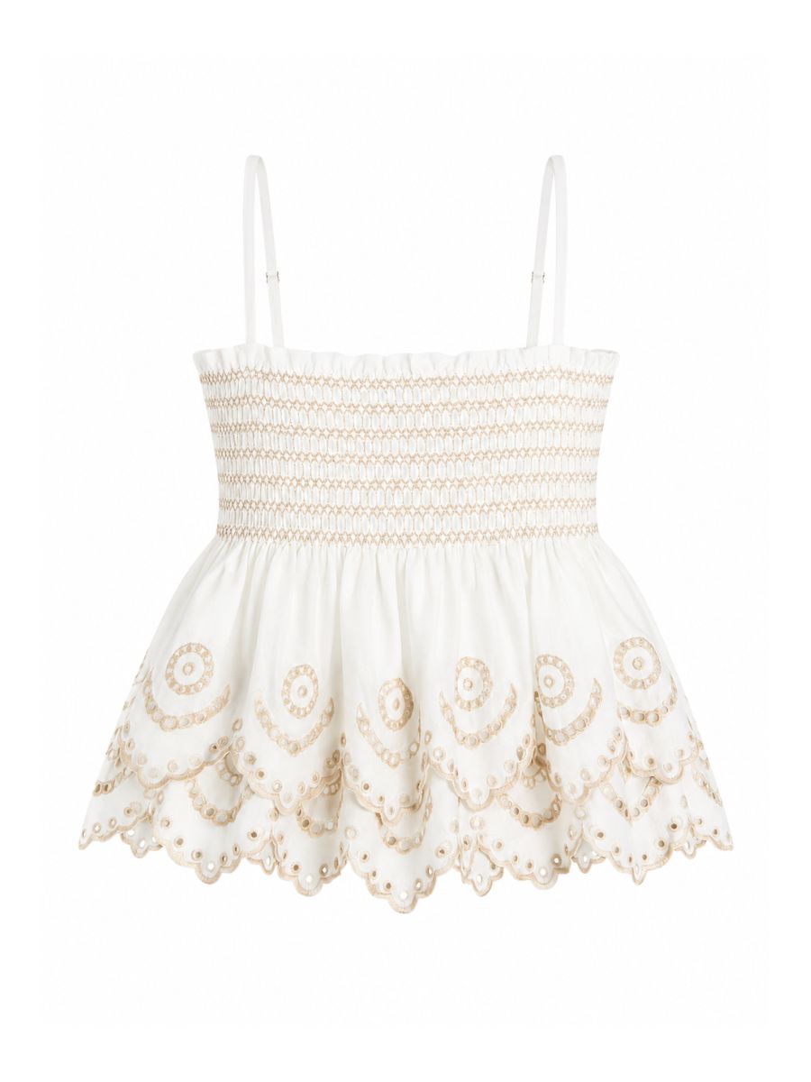 Charlotte Embroidered Ruffle Top