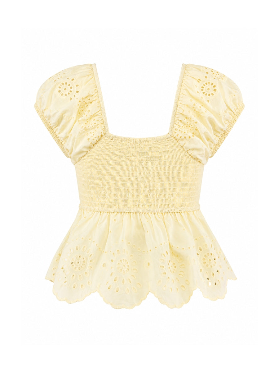 Astrid Ruffle Short Sleeve Top