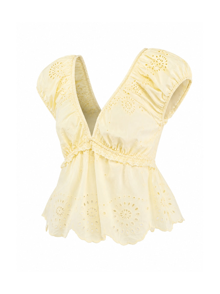 Astrid Ruffle Short Sleeve Top