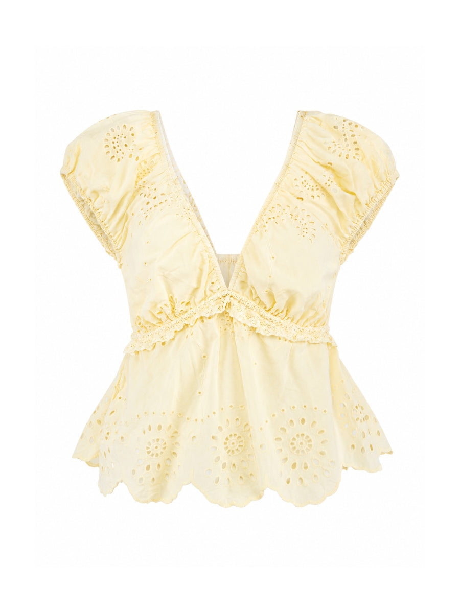 Astrid Ruffle Short Sleeve Top
