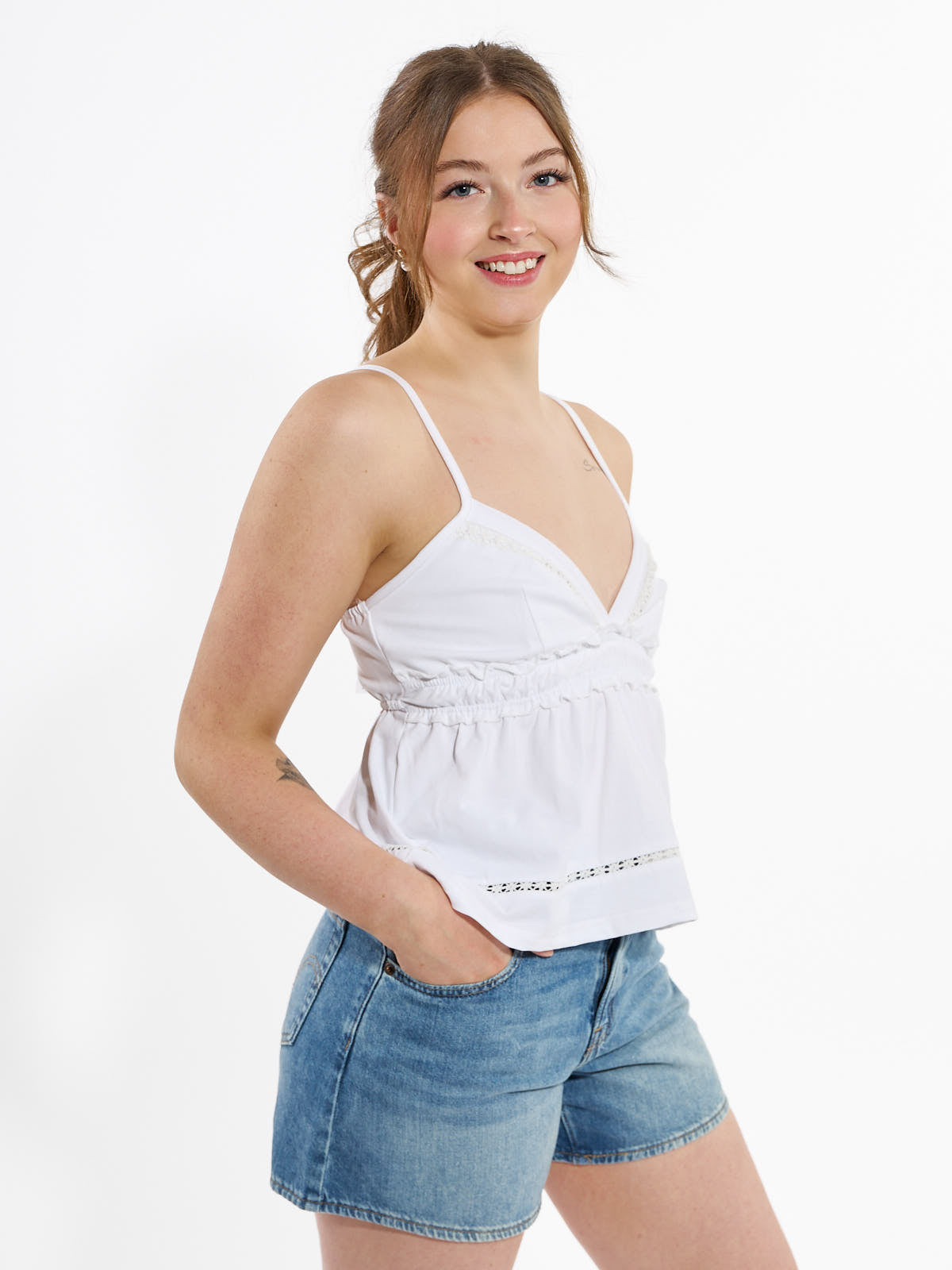 Soleil Lace Trim Sleeveless Top
