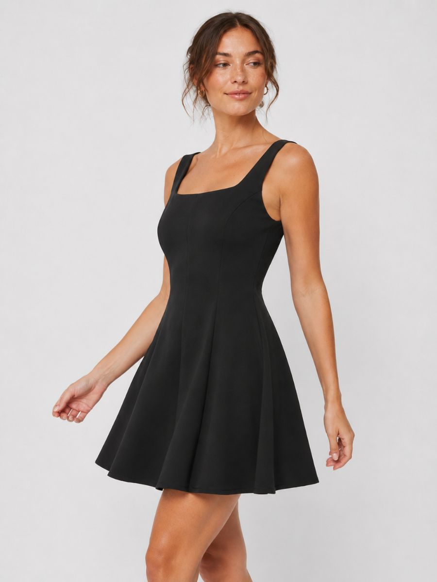 Lizzie Fit & Flare Square Neck Mini Dress