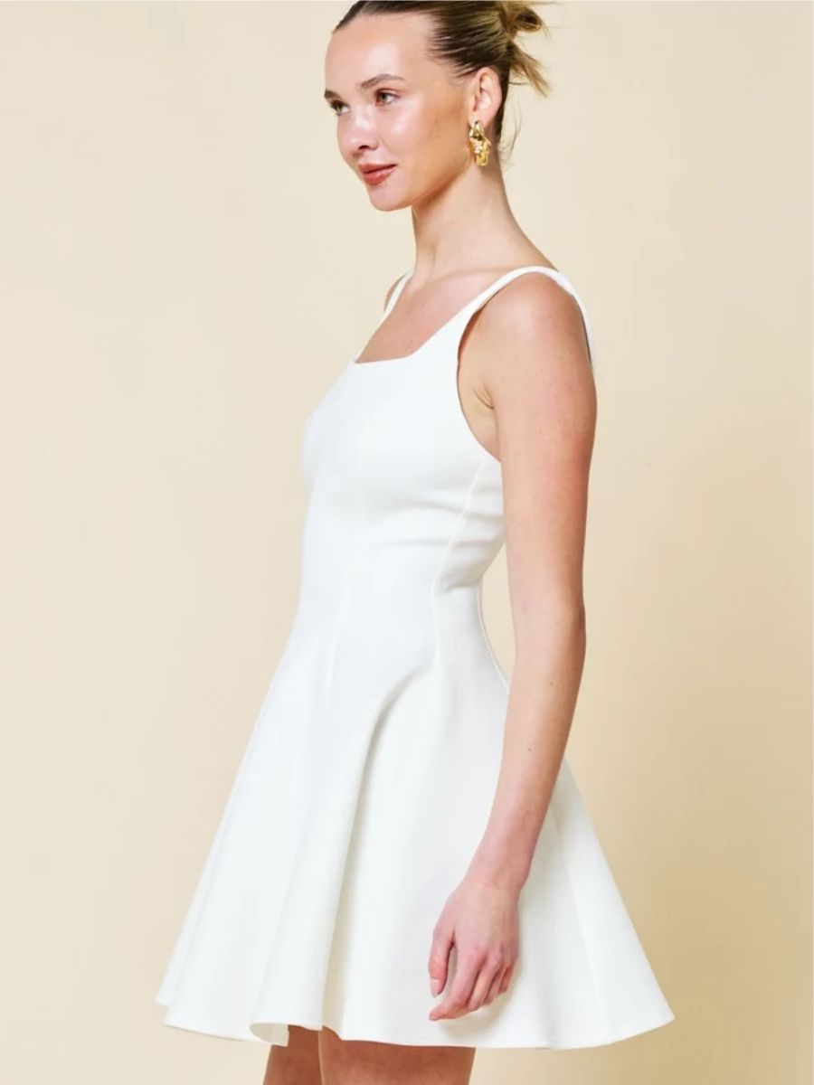 Lizzie Fit & Flare Square Neck Mini Dress