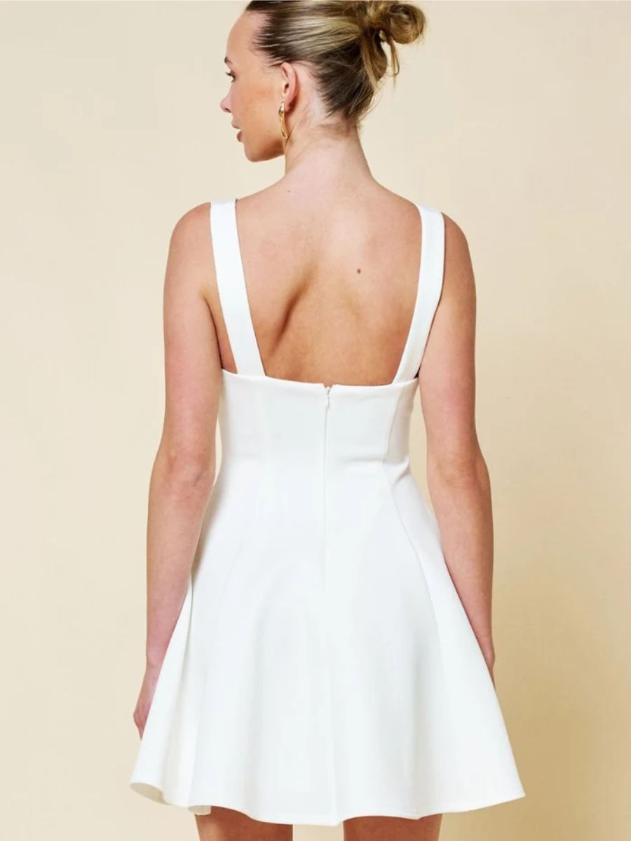 Lizzie Fit & Flare Square Neck Mini Dress
