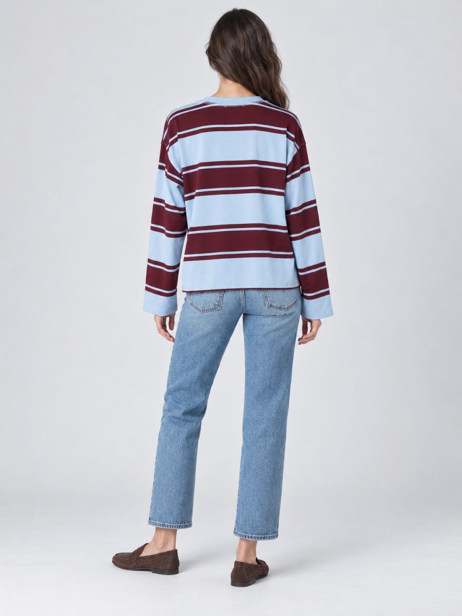 Lenny Stripe Long Sleeve Crewneck Top