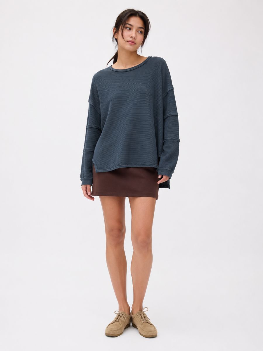 Oversized Long Sleeve Knit Top