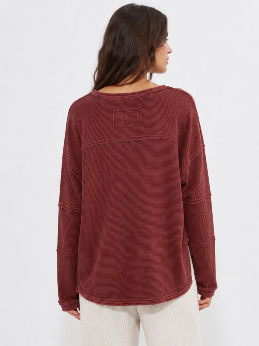 Oversized Long Sleeve Knit Top