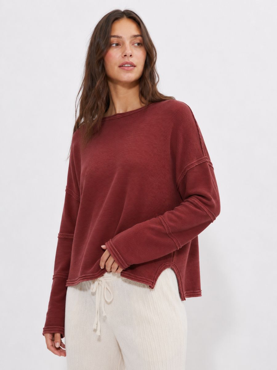 Oversized Long Sleeve Knit Top