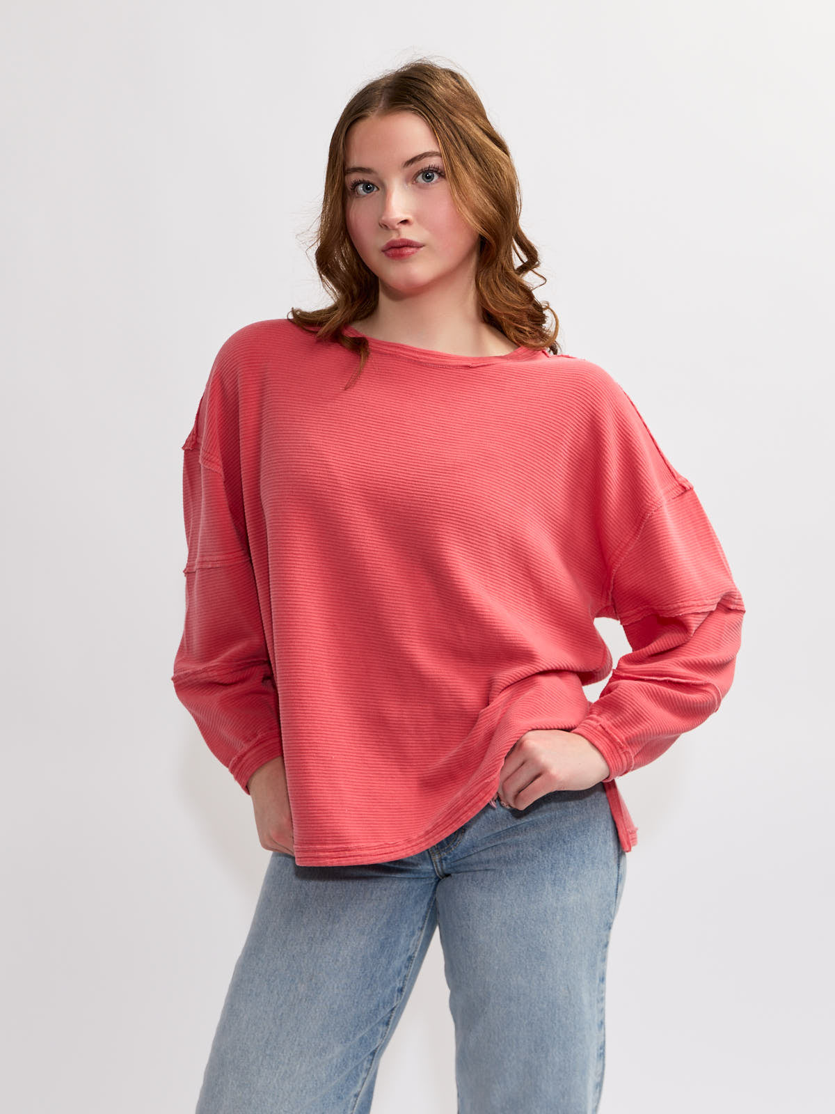 Oversized Long Sleeve Knit Top