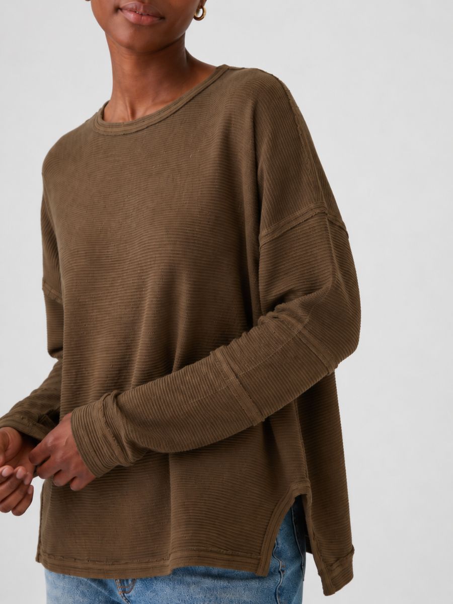 Oversized Long Sleeve Knit Top