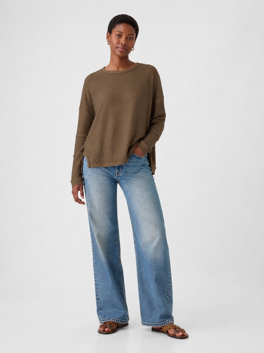 Oversized Long Sleeve Knit Top