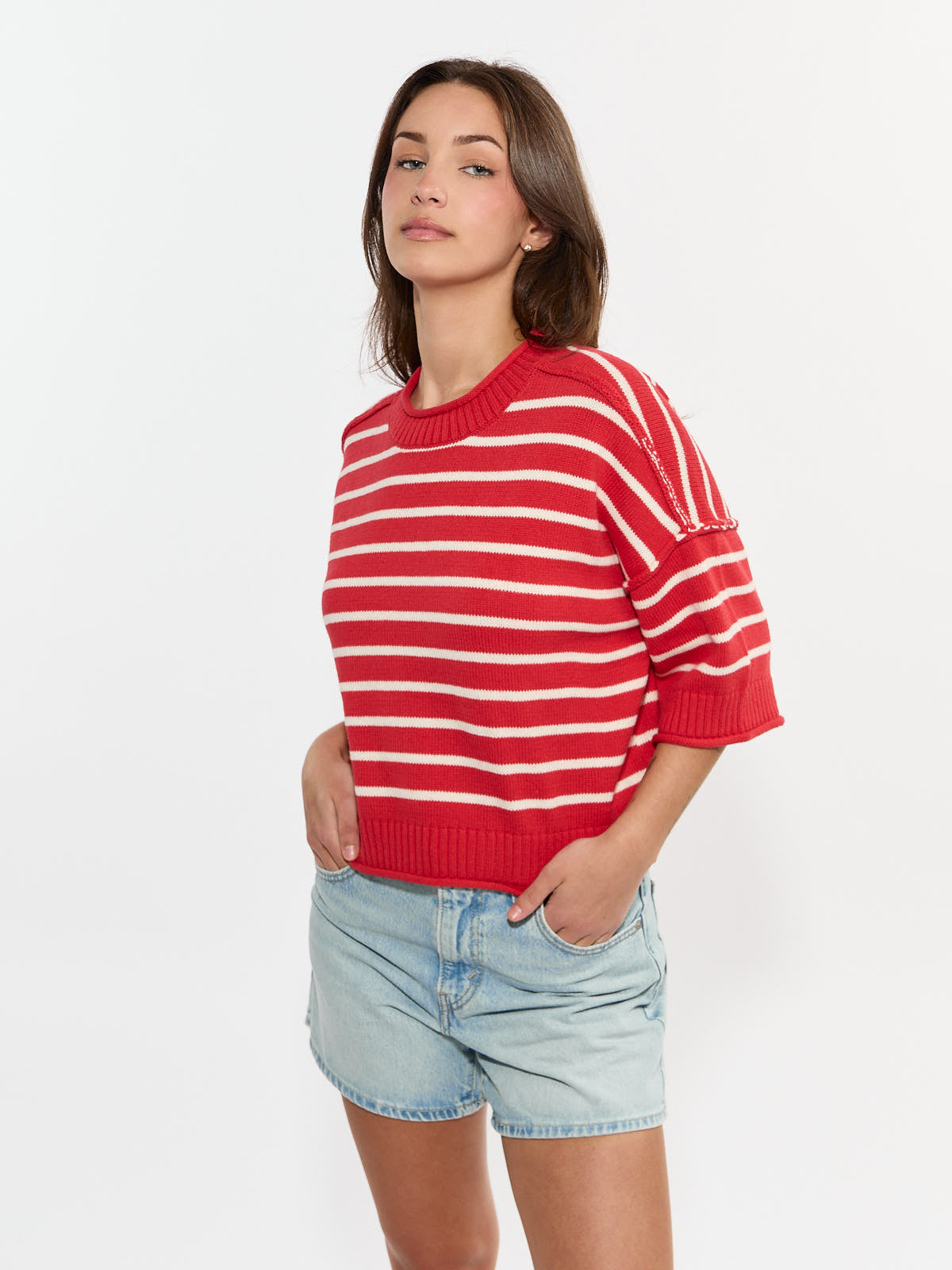 We The Free Short Sleeve Oversized Knit Top