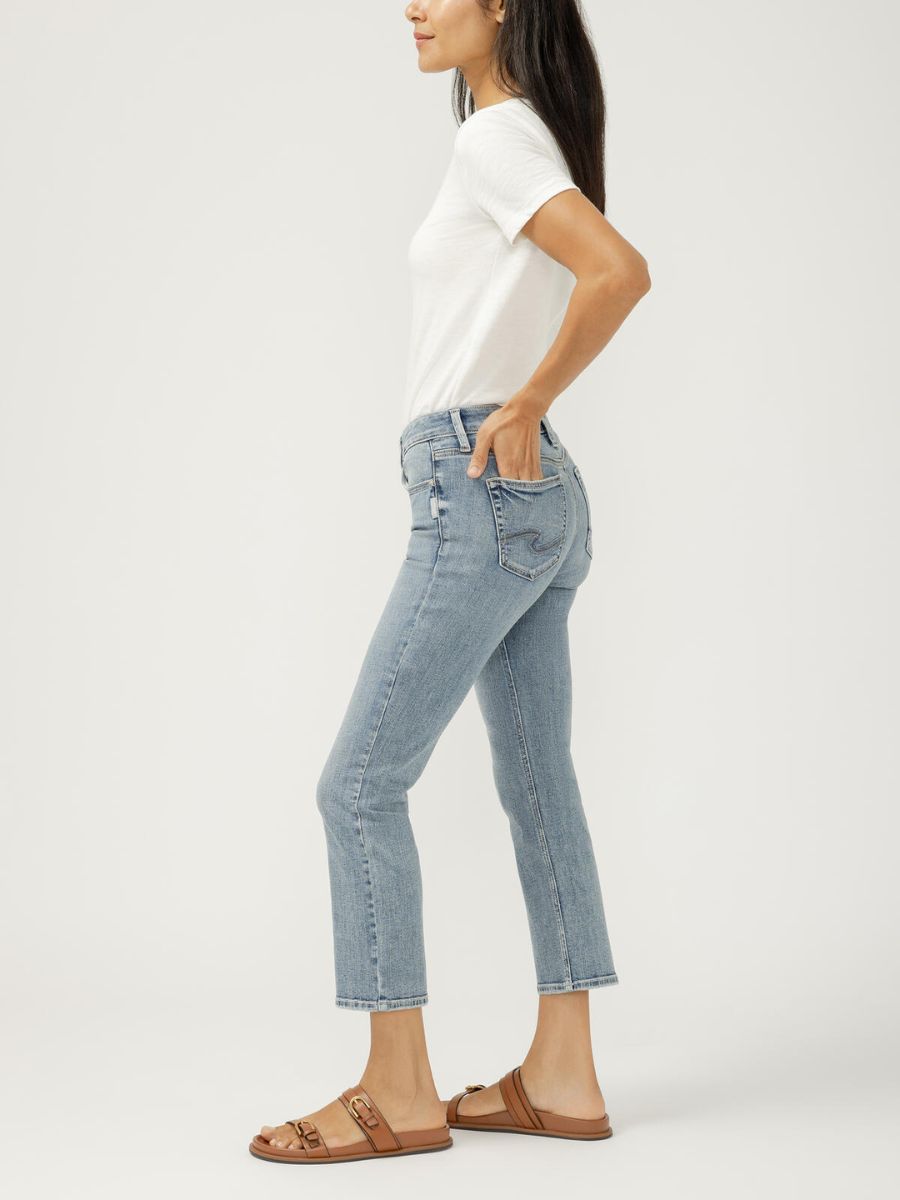 Silver Suki Straight Cropped Jeans