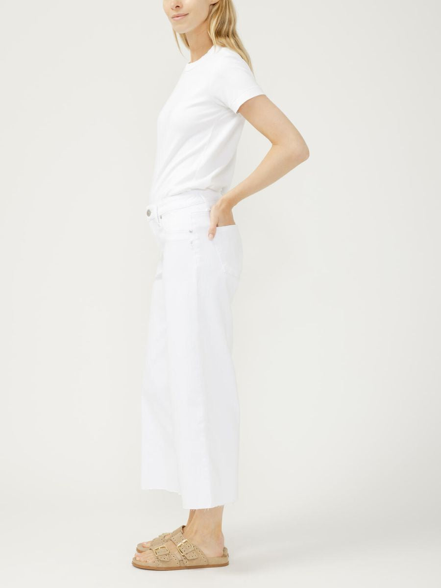 Silver Suki Wide Leg Cropped White Jeans