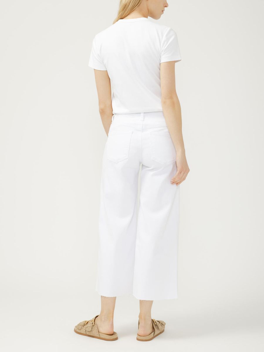 Silver Suki Wide Leg Cropped White Jeans