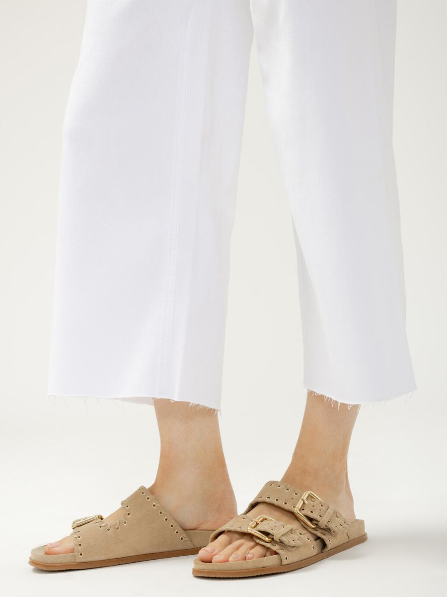 Silver Suki Wide Leg Cropped White Jeans