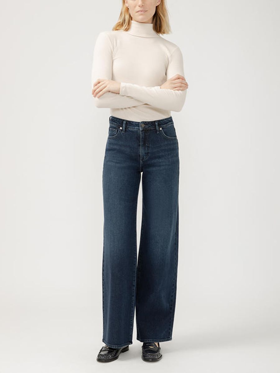 Silver Ladies Isbister Wide Leg Dark Jean