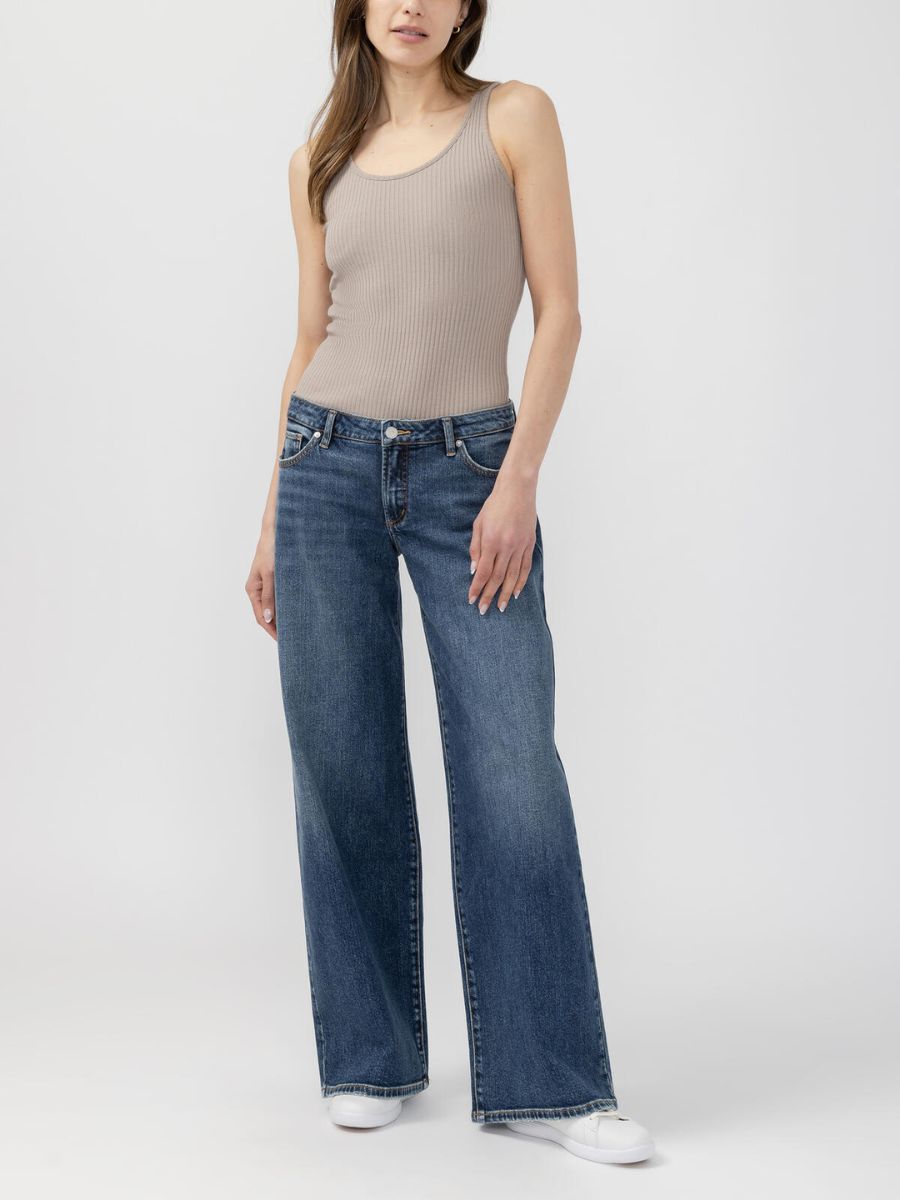 Silver Low Rise Baggy Jean